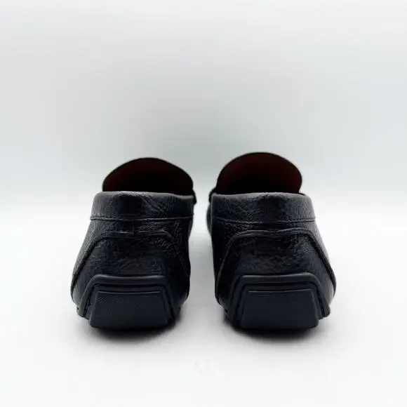 Coach Mens Luca Driver Loafer US 7.5 EU 40.5 Black Leather Slip On Round Toe NIB